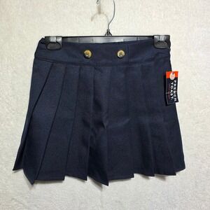 French Toast Navy Girls Pleated Scooter Skirt Hidden Comfort Short Size 8 NWT